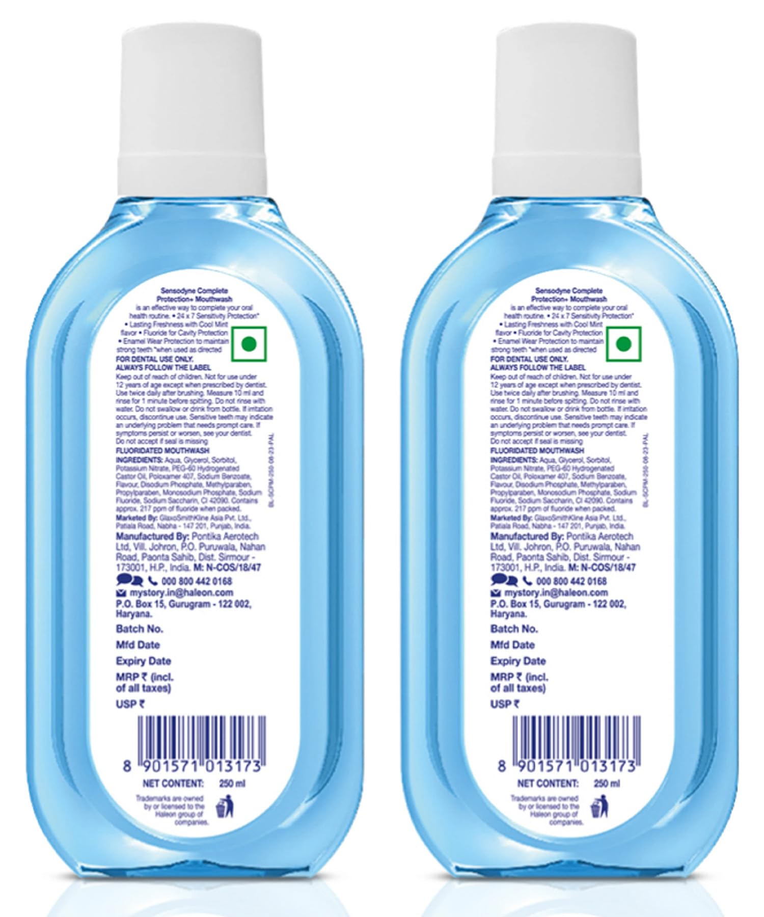 Sensodyne Mouthwash Complete Protection+, All in One Mouth Wash for Sensitivity Protection, Strong teeth and lasting freshness, Pack of 250ml X 2,500ml product image 3