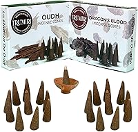 Vista 42 de TRUMIRI Incense Cones - Combo Pack of 20 Cone Incense - 10 Nag Champa + 10 Palo Santo - Insence Cones - Incense Cones Scented - Cone Incense Scents