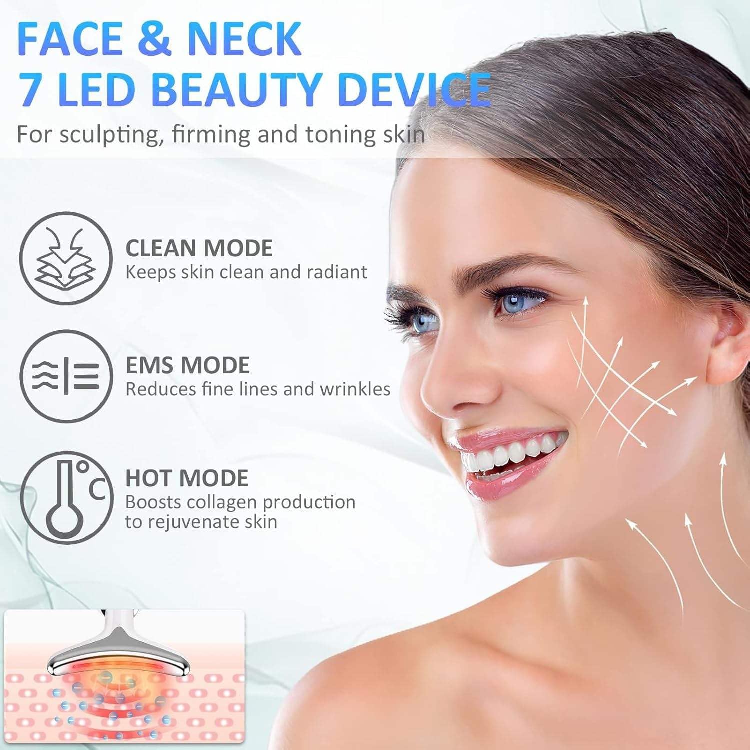 Shimon Enterprise Face and Neck Massor tool to tighten the skin, Rinkle Remover, Double Chin Reducers, Anti-Aading, Portable Rechargeable Beauty Device (7 in 1, Multicolor) Shimon Enterprise Face and Neck Massor tool to tighten the skin, Rinkle Remover, Double Chin Reducers, Anti-Aading, Portable Rechargeable Beauty Device (7 in 1, Multicolor)