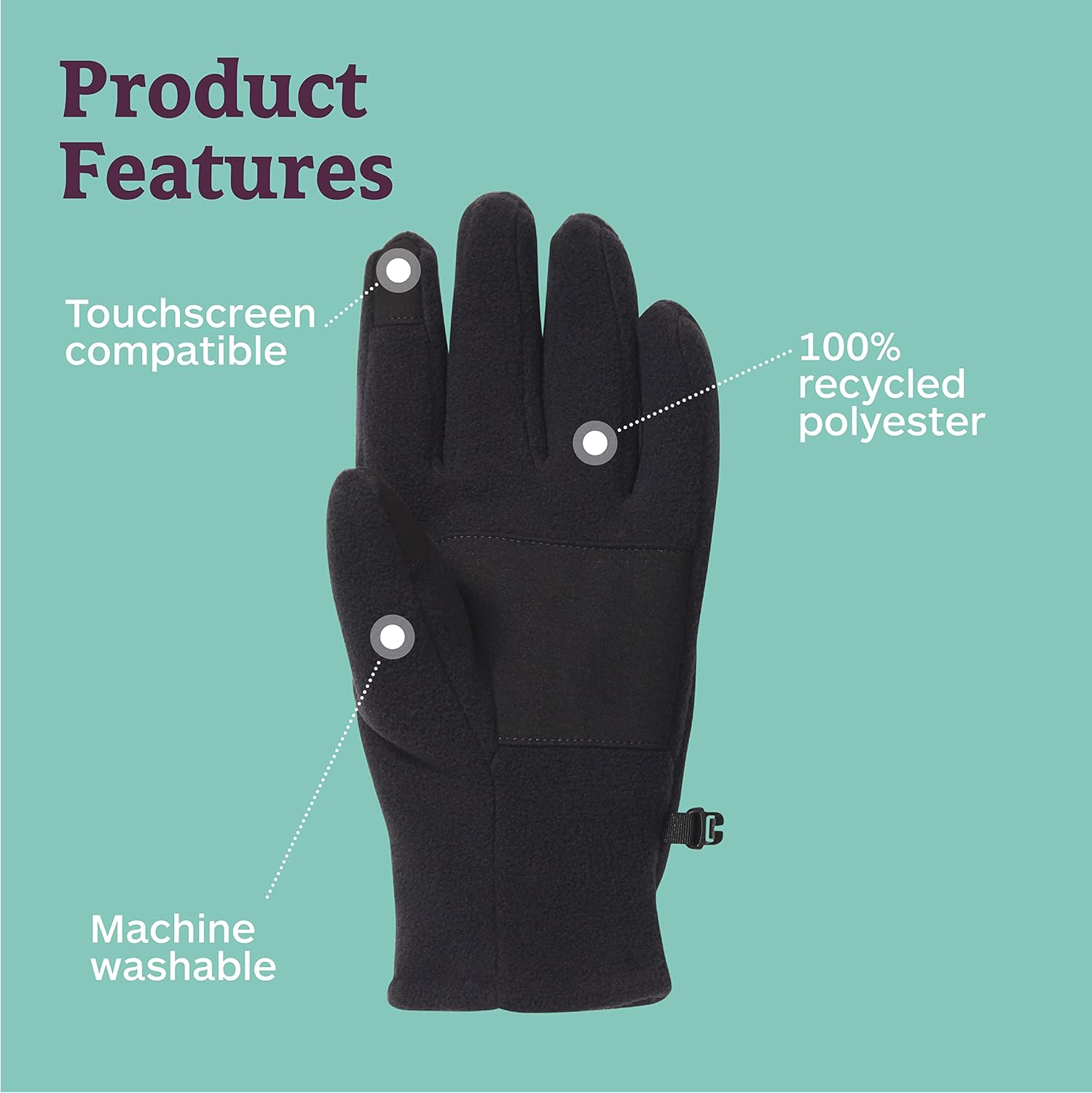 MARMOT Unisex Rocklin Fleece Cold-Weather Glove - Cozy, Warm Comfort with Touchscreen Compatible Fingertips - Image 4