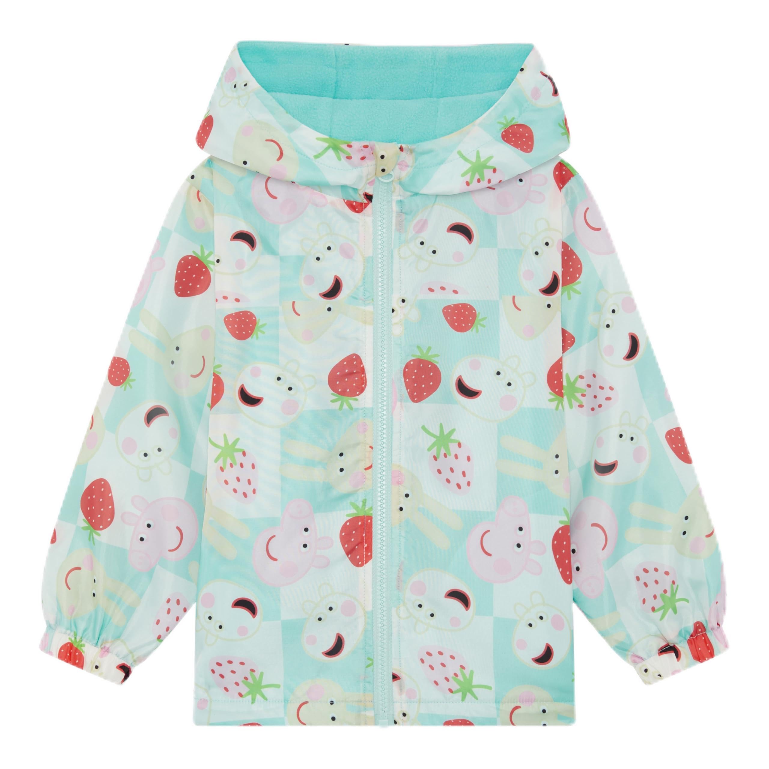 Peppa Pig Girls Waterproof Jacket Kids Hooded Raincoat Lightweight Fleece Lined Coat Windproof Toddler 18-24 Months