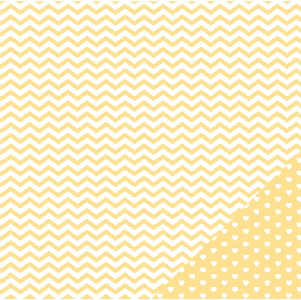 American Crafts Basics Double-Sided Cardstock 12"X12"-Yellow Chevron