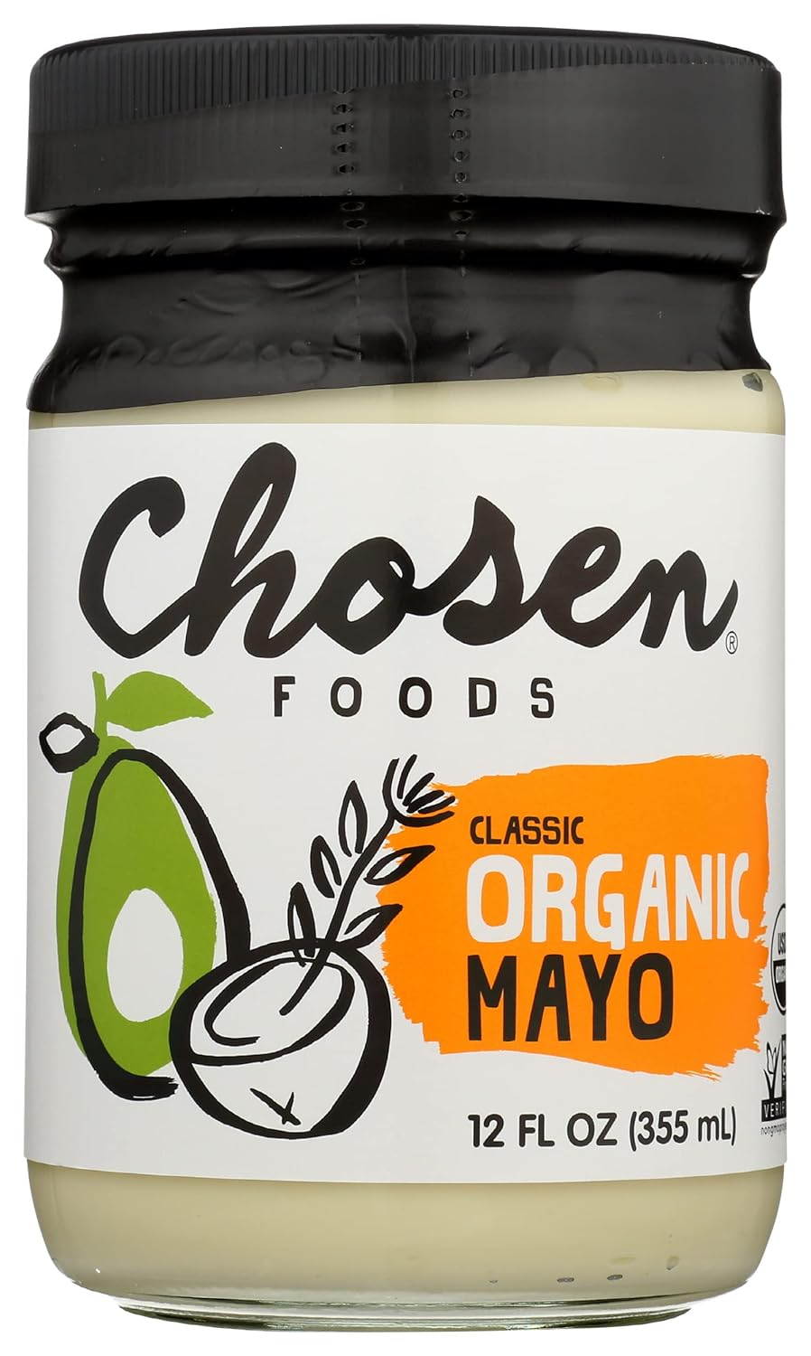 Chosen Foods Organic Classic Mayo, Gluten Free, Non GMO, 12 Ounce (Pack of 6