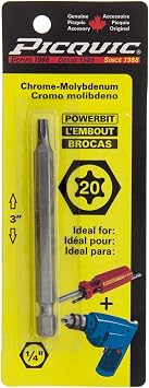 Bit, 3 Powerbit Carded - Torx 20