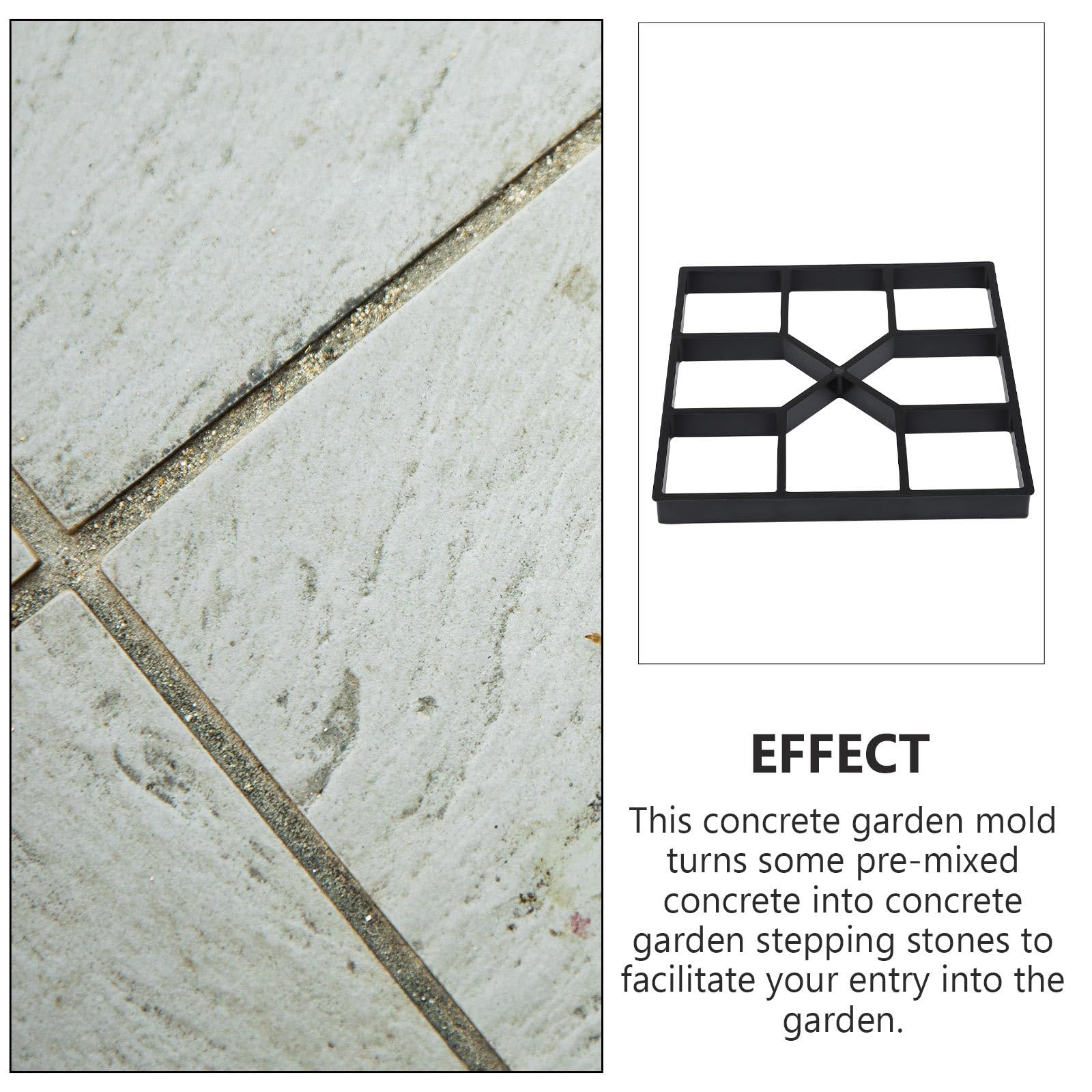 Lot de 2 Moules en Plastique Réutilisables pour Pavage de Jardin, Faciles à Nettoyer, Moules à Dalles pour Création de Chemins DIY
