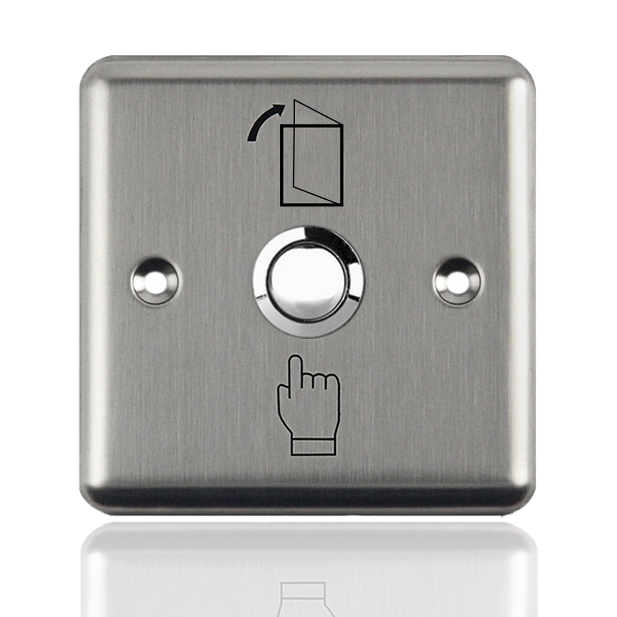 FusyTuly Push Button Door Release Exit Switch, Stainless Steel Surface Mount Access Control Button with NO/COM Terminals 3A 36VDC Heavy Duty for Office Hotel Factory Door System