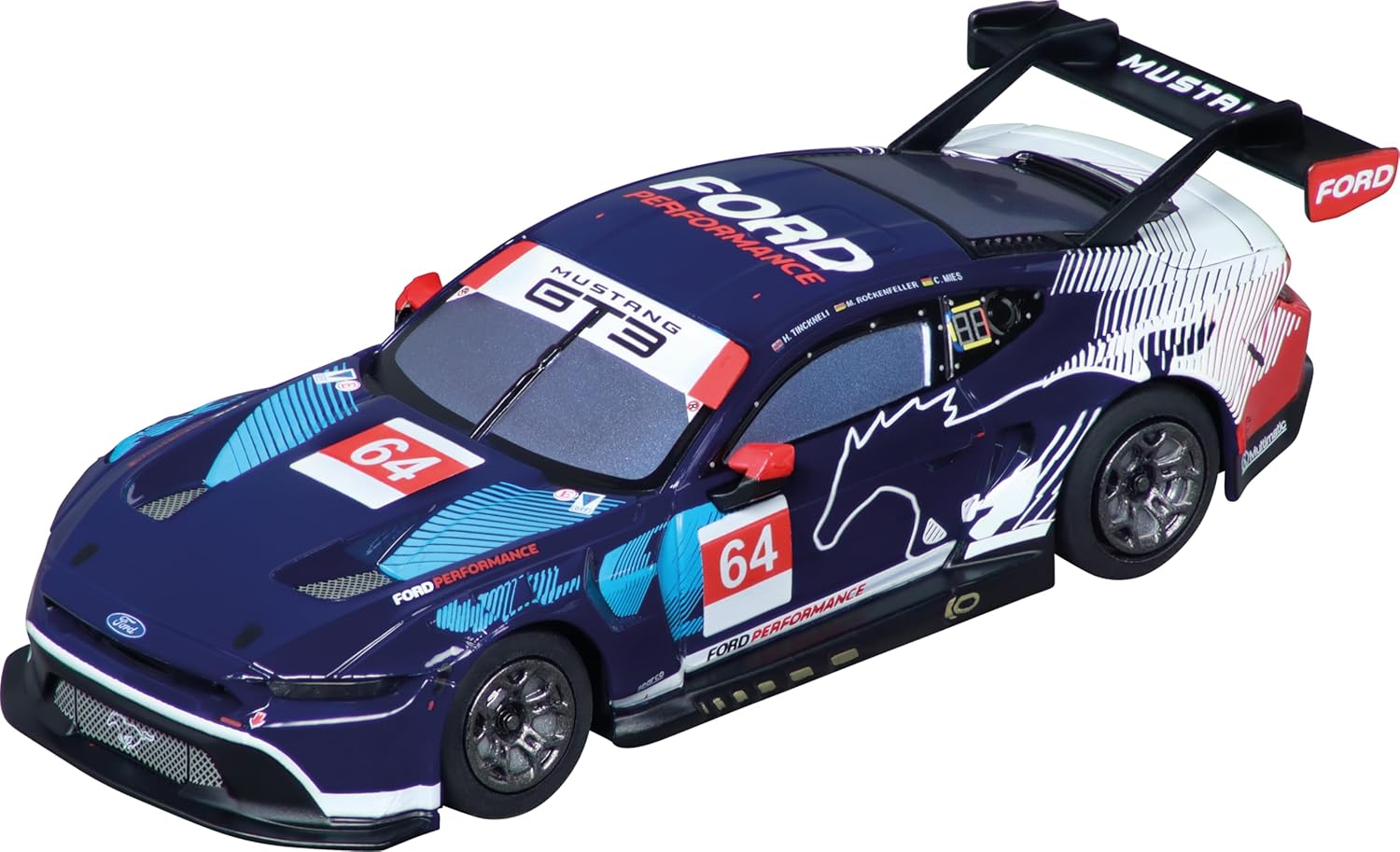 Carrera Hybrid Racing Car Ford Mustang GT3 Ford Performance, No.64 1:50 Scale Front and Rear Lights USB-C Rechargeable RC Additional Vehicle