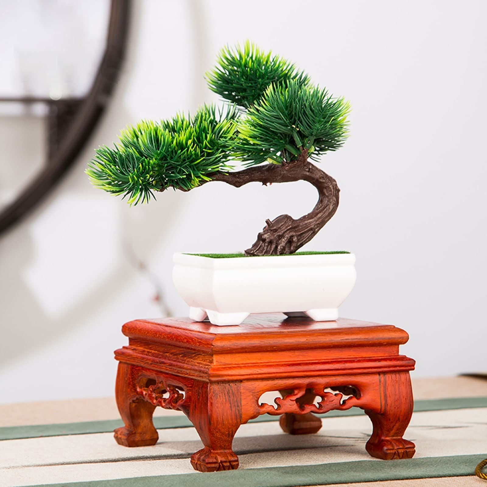 PRETYZOOM Base in Legno Rettangolare Intagli Supporto per Vasi Piedistallo per Piante Espositore Decorativo Base per Teiera Piedistallo per Fioriere Piattaforma Espositiva Porta Cupcake Espo