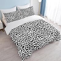 Vista 2 de SOULZZZ Juego de funda de edredón con estampado de leopardo, tamaño King, suave, de lujo, suave, con guepardo, para niñas, estilo moderno, bohemio