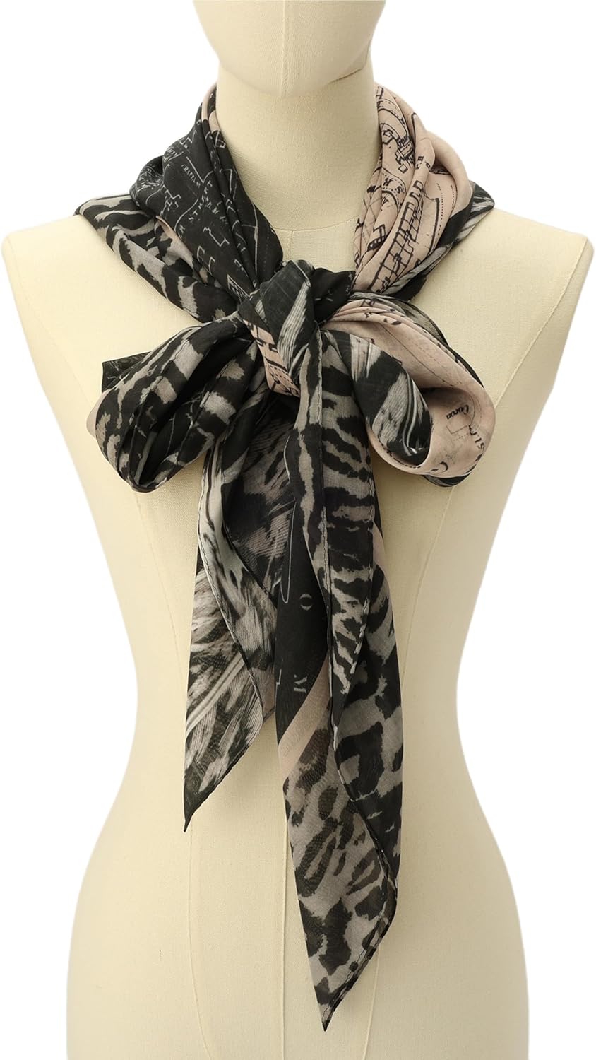 AllSaints Women's Spitalfield Large Square Scarf, Fashion Shawl with Design, Wrap Scarf for Daily Wear, 100% Modal, Blush - Image 6