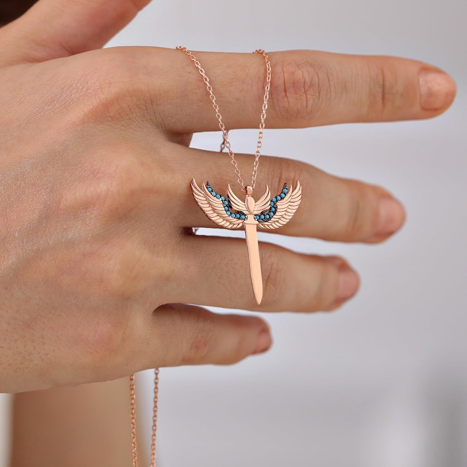 Spiritual Protection Necklace, Archangel Michael’s Sword Rose Gold Sterling Silver, Adjustable Chain, Unique Spiritual Gift for Angel Lovers - Image 6
