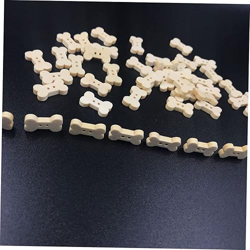 Miniatura 9 de 100 botones de madera con forma de hueso de perro, 2 botones de madera de 0.9 in con 2 agujeros, botones decorativos sin terminar, hebilla de madera