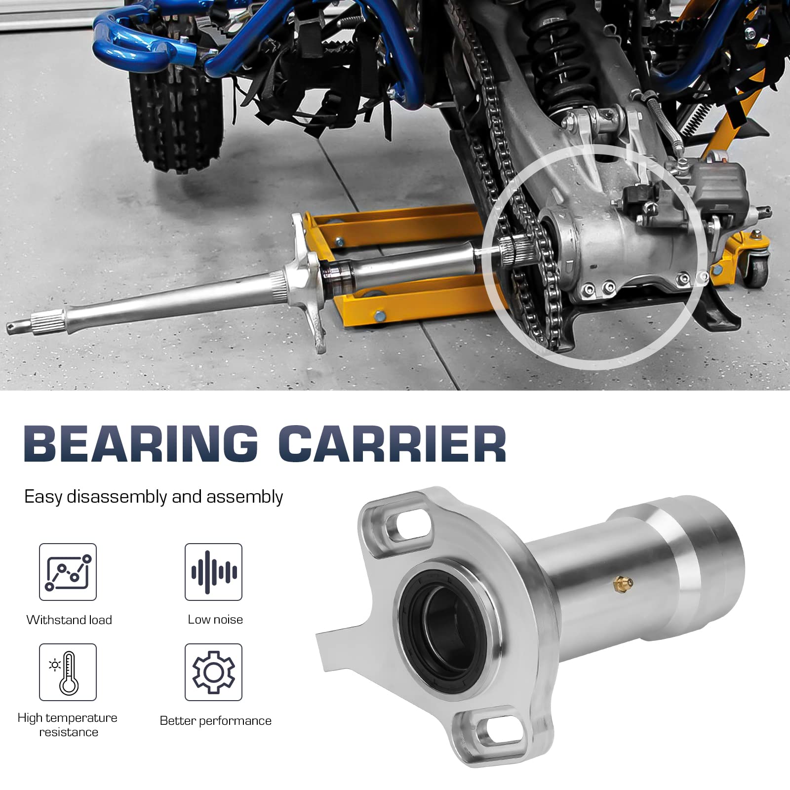 Soporte de rodamiento trasero izquierdo o derecho para Yamaha YFZ450 / YFZ 450 2004 2005, sustituye a 5TG-25311-00-00