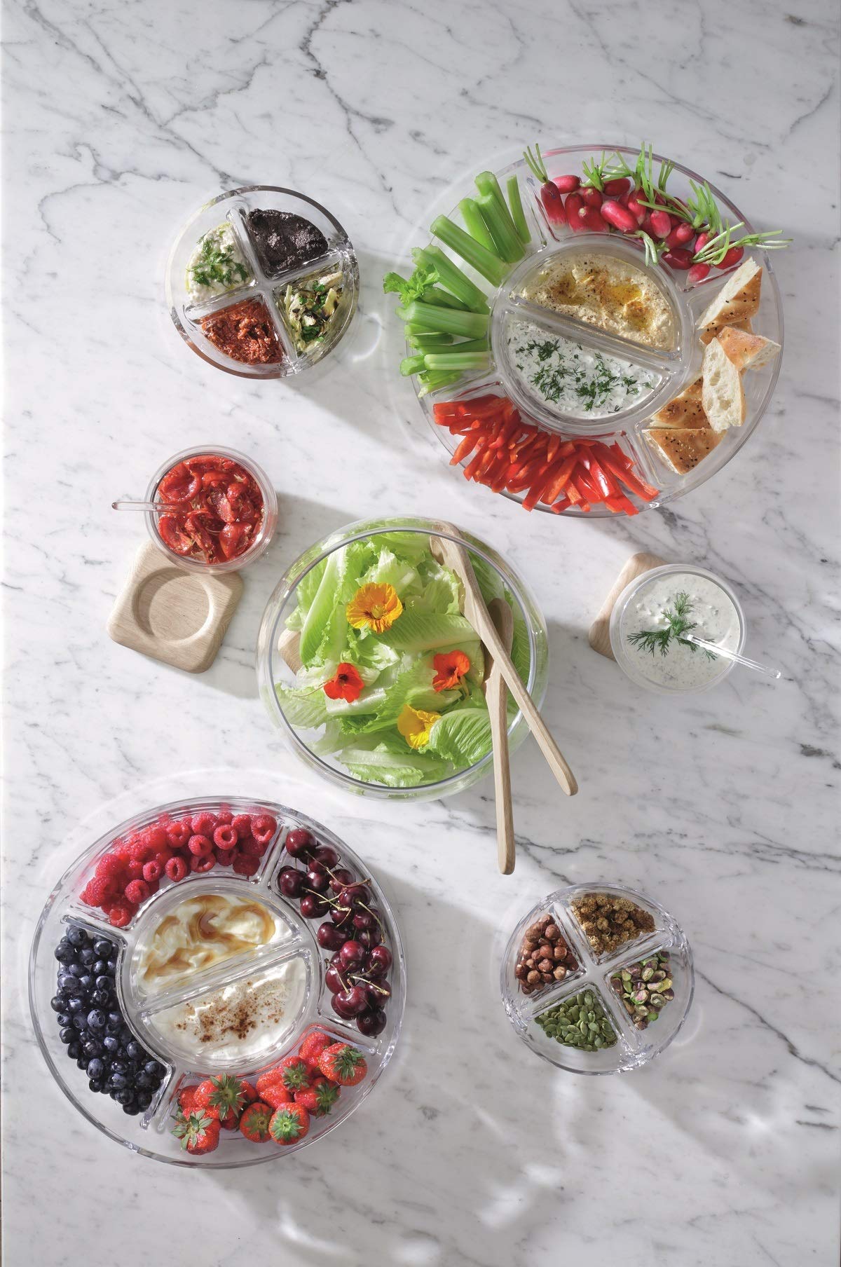 CRISTALICA Servierschale Kabertt Dip Snack Buffet Schale Glas 35cm