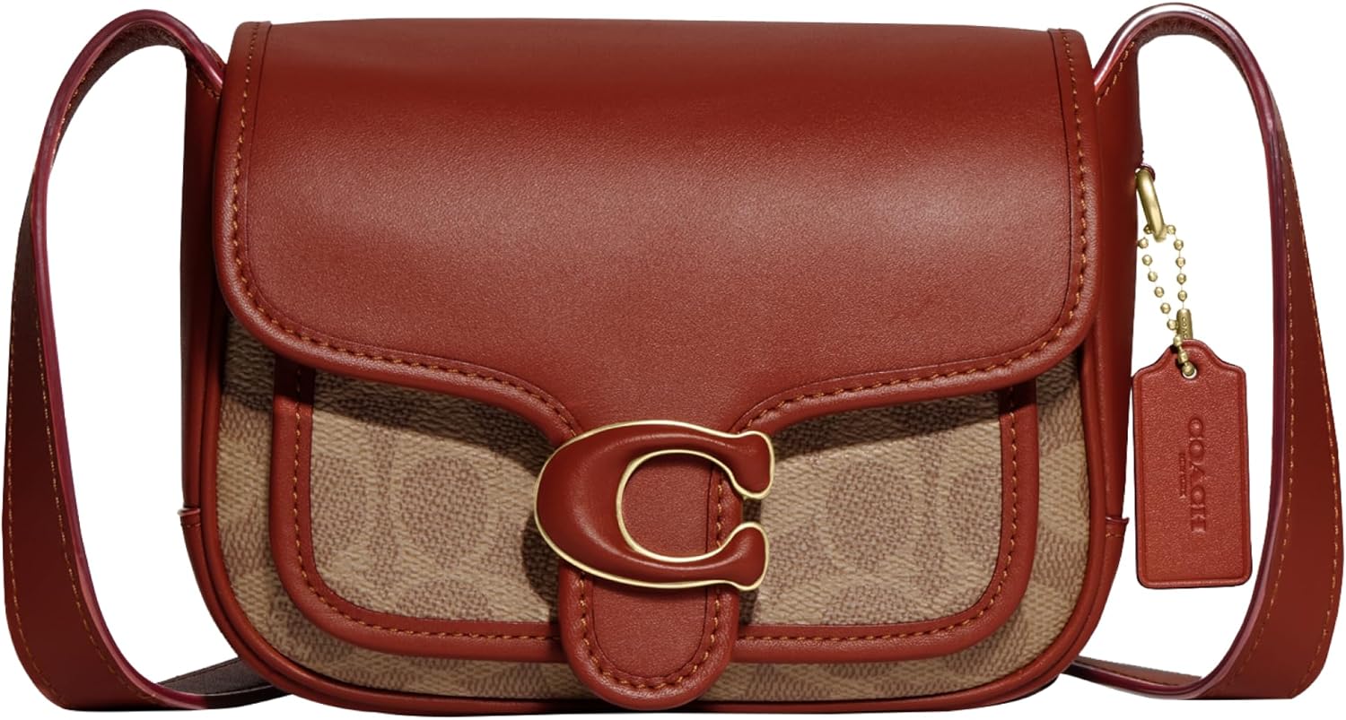 COACH Coated Canvas Signature Tabby Messenger 19, Tan Rust