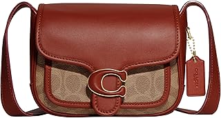 COACH Coated Canvas Signature Tabby Messenger 19, Tan Rust
