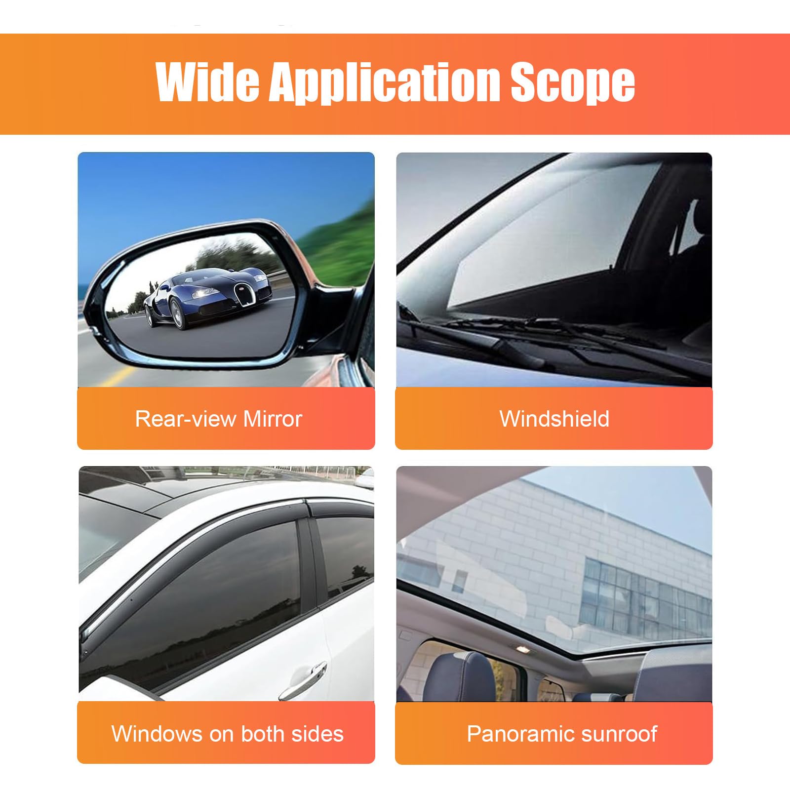 3PCS Glass Oil Film Remover for Car,100ml Roll-On Glass Compound with Cleaning Board, Removes Oil Film & Smudges,Automotive Oil Film Cleaning Brush for Car Windows - 4