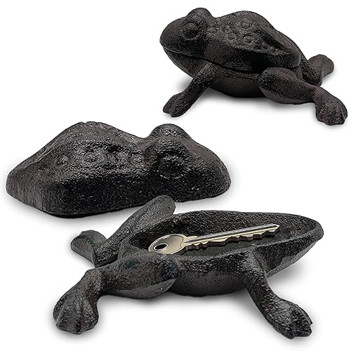 Cast Iron Frog Key Hider - Outdoor Hidden Key Holder,