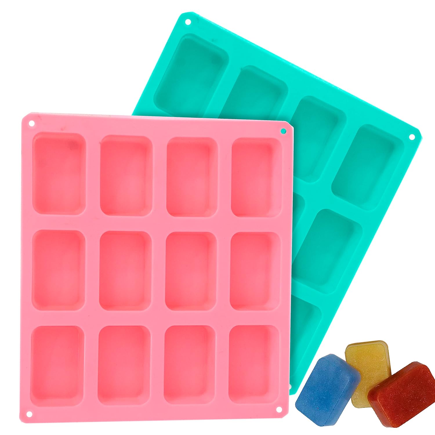 KARP 12 Cup Silicone Soap Molds Cupcake Baking Pan – Free Paper Muffin Cups – Non Stick, BPA Free, 100% Silicon & Dishwasher Safe Silicon Bakeware Tin(Assorted Color-Only 1 Qty)