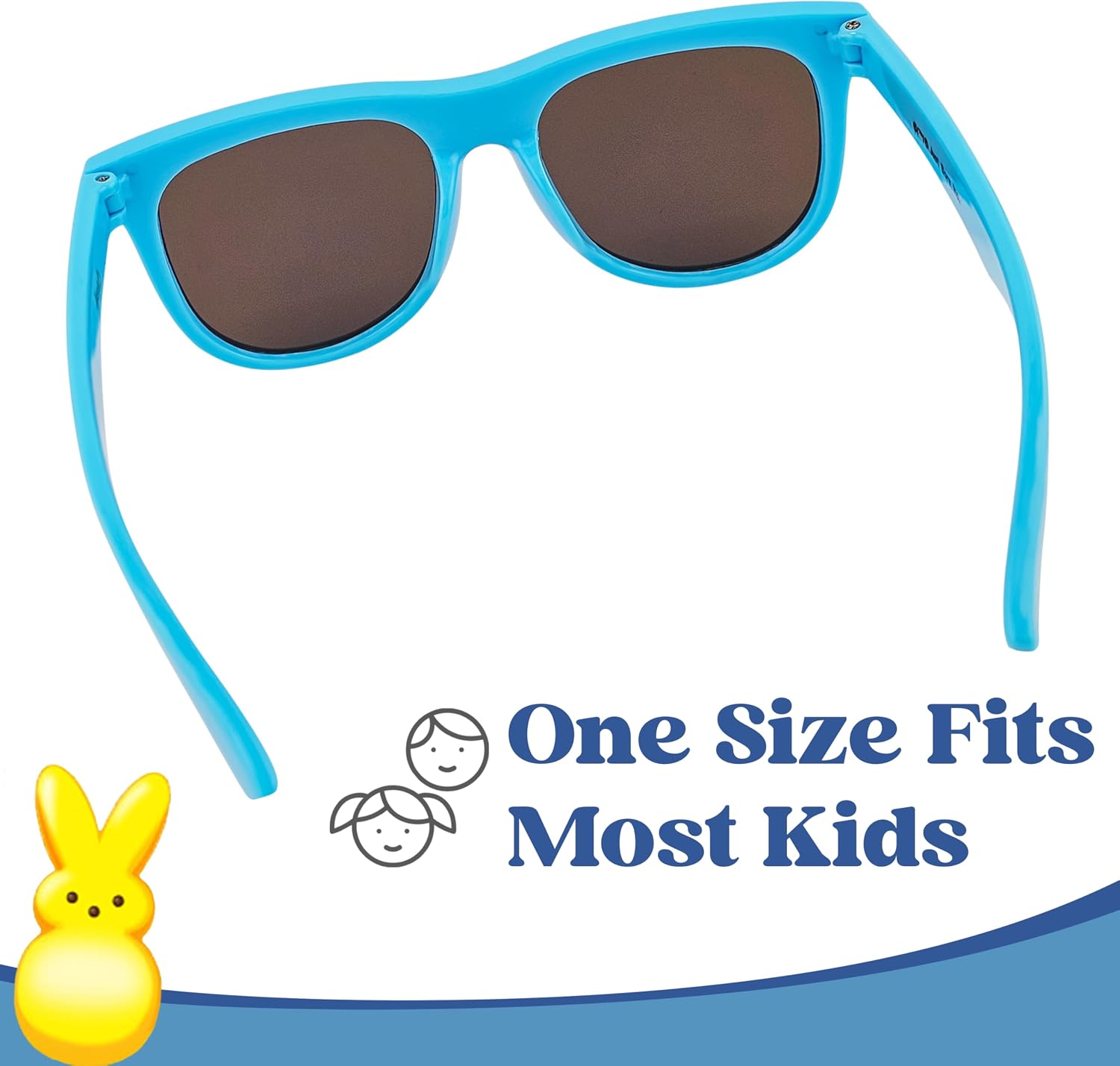 Peeps Sunglasses for Kids | UV 400 | Yellow, Blue, Pink, Purple | One Size Fits Most Kid