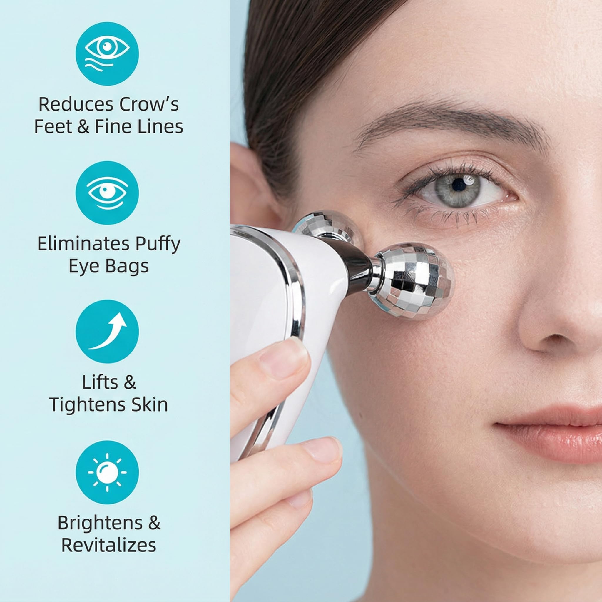 Elitzia ETKS186 Nacken-Augen-Massagegerät, EMS-Mikrostrom, Gesichtsroller mit Vibration, Anti-Aging, Lifting, Straffung für Falten, feine Linien, Doppelkinn-Hautpflege, tragbares Schönheitsgerät