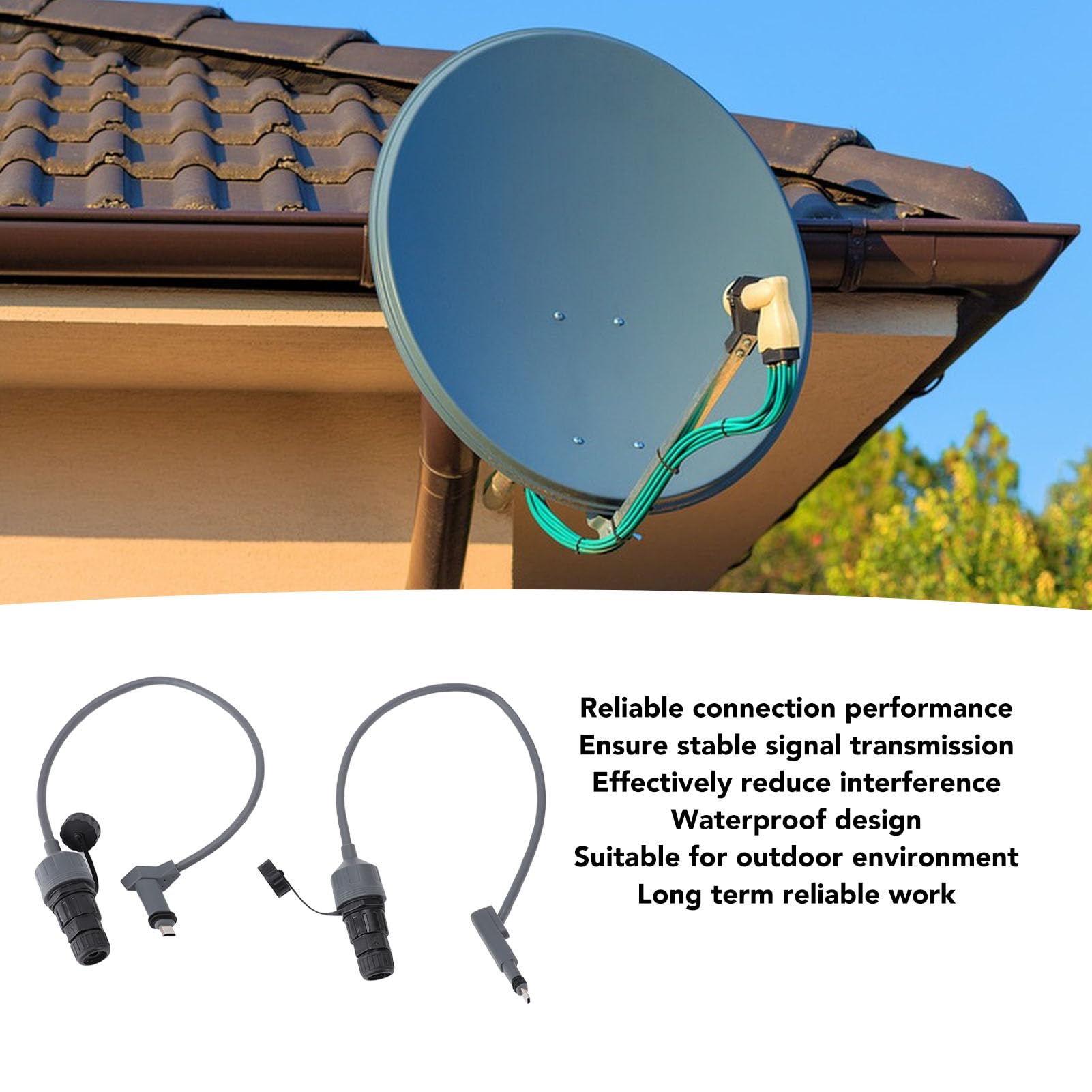 Aramox Adattatore per Cavo SPX Connettore per Cavo Plug and Play in PVC Design Impermeabile da 54 Cm Trasmissione Stabile del Segnale per Uso Interno Ed Esterno per Accessorio