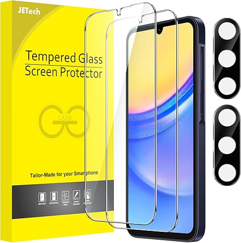 Miniatura 8 de JETech Protector de pantalla para Samsung Galaxy A54 5G de 6.4 pulgadas con protector de lente de cámara, película de vidrio templado, transparente