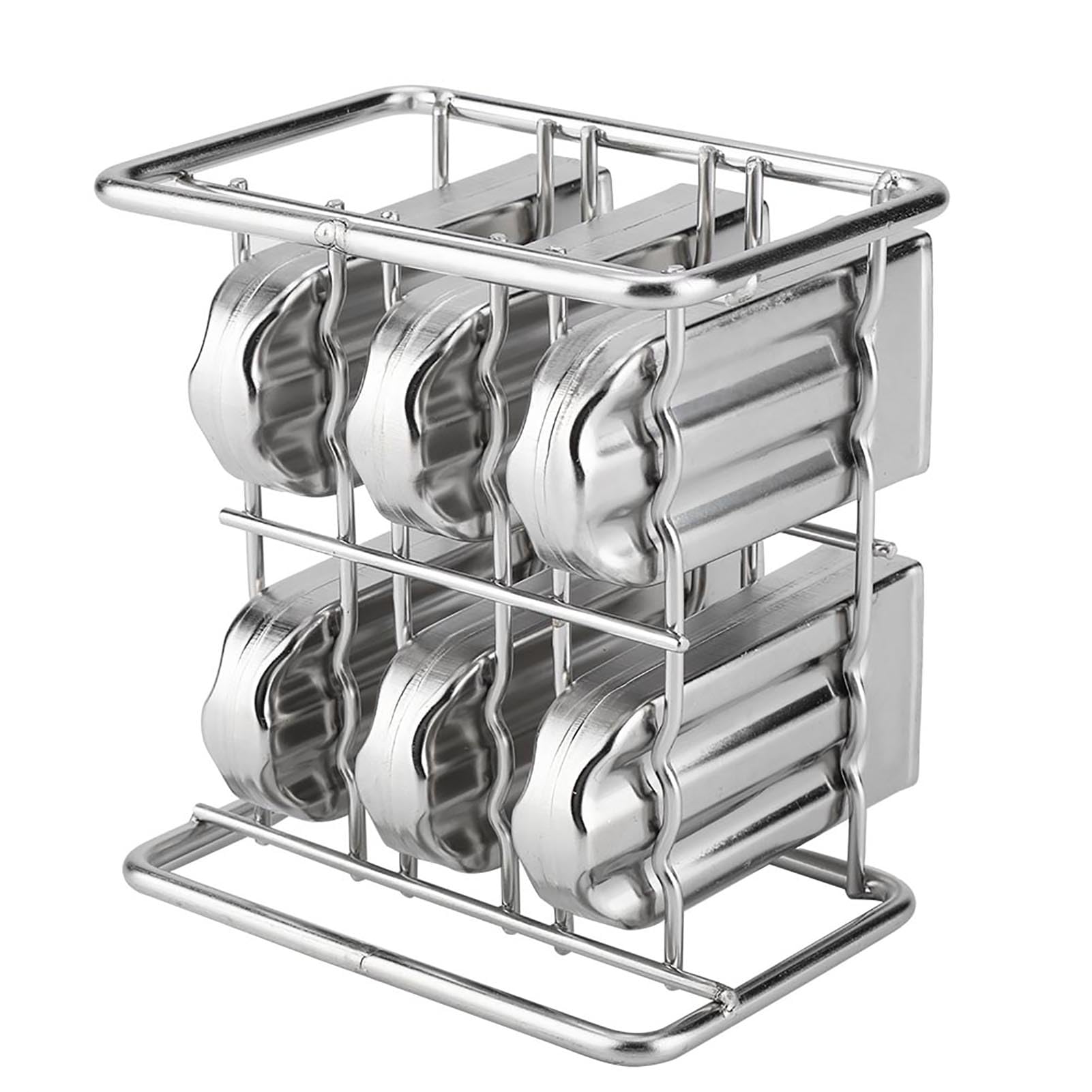 Luocute Stampo per Gelato in Acciaio Inox, 6 Cavità DIY Pop Maker (Round