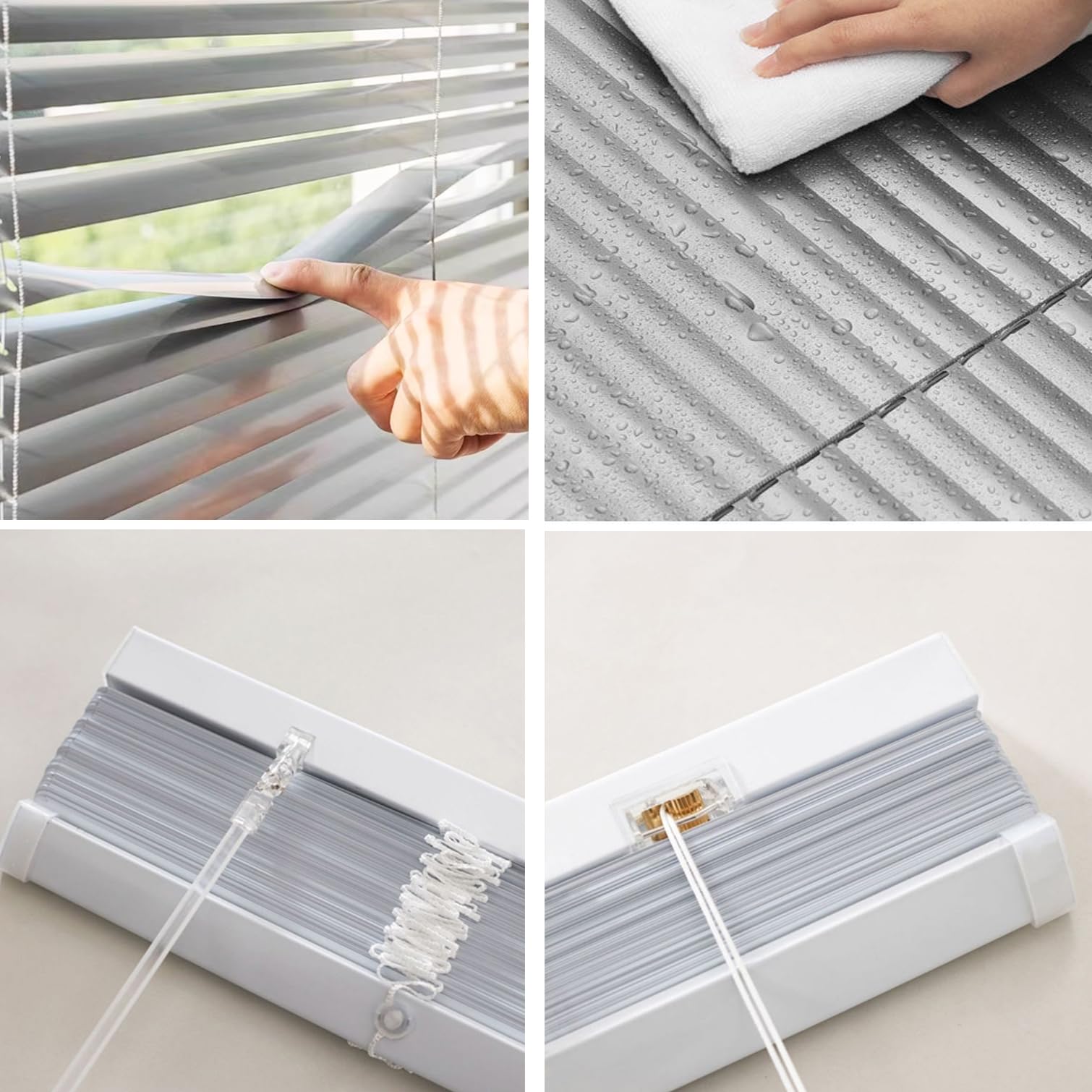 Aluminiowe żaluzje weneckie 25 mm, srebrne, zaciemniające, poziome odcienie do domu i biura, odporne na promieniowanie UV, wodoodporne, niestandardowy rozmiar (100 cm x 280 cm) zawiera linę i drążek.