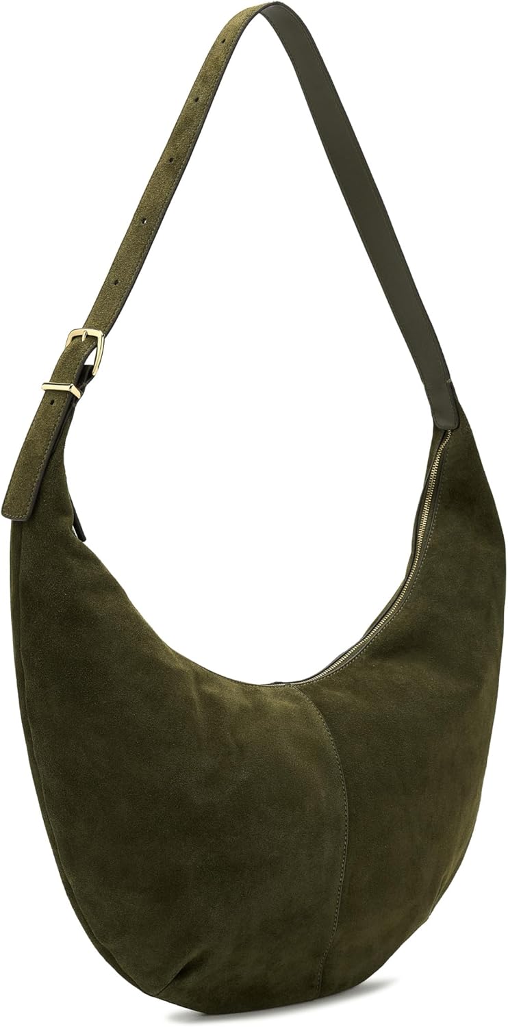 Madewell Women Suede Essentials Curve Shoulder Bag Loden One Size - Image 3