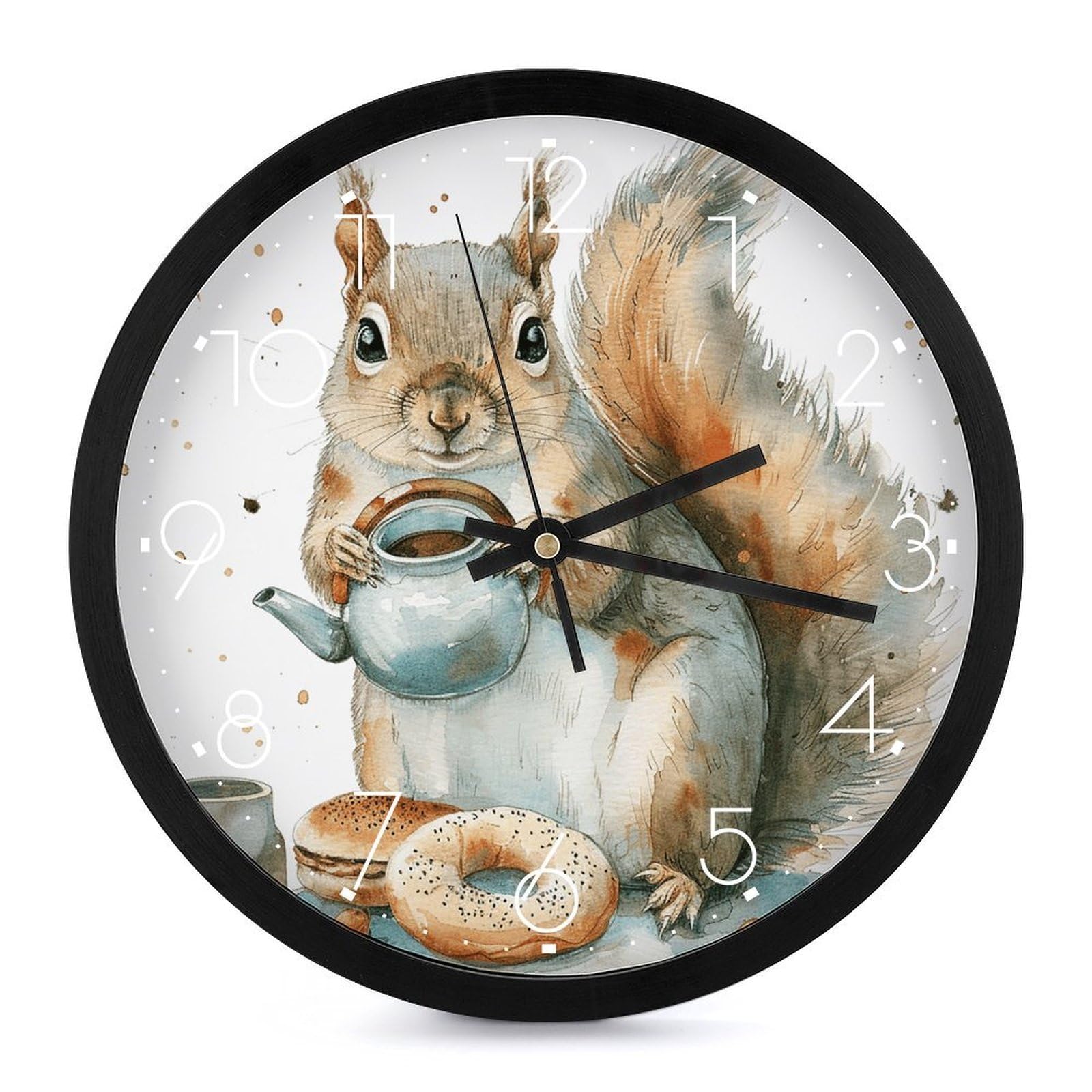 Joli cadran horloge murale écureuil pour une atmosphère douce et zen