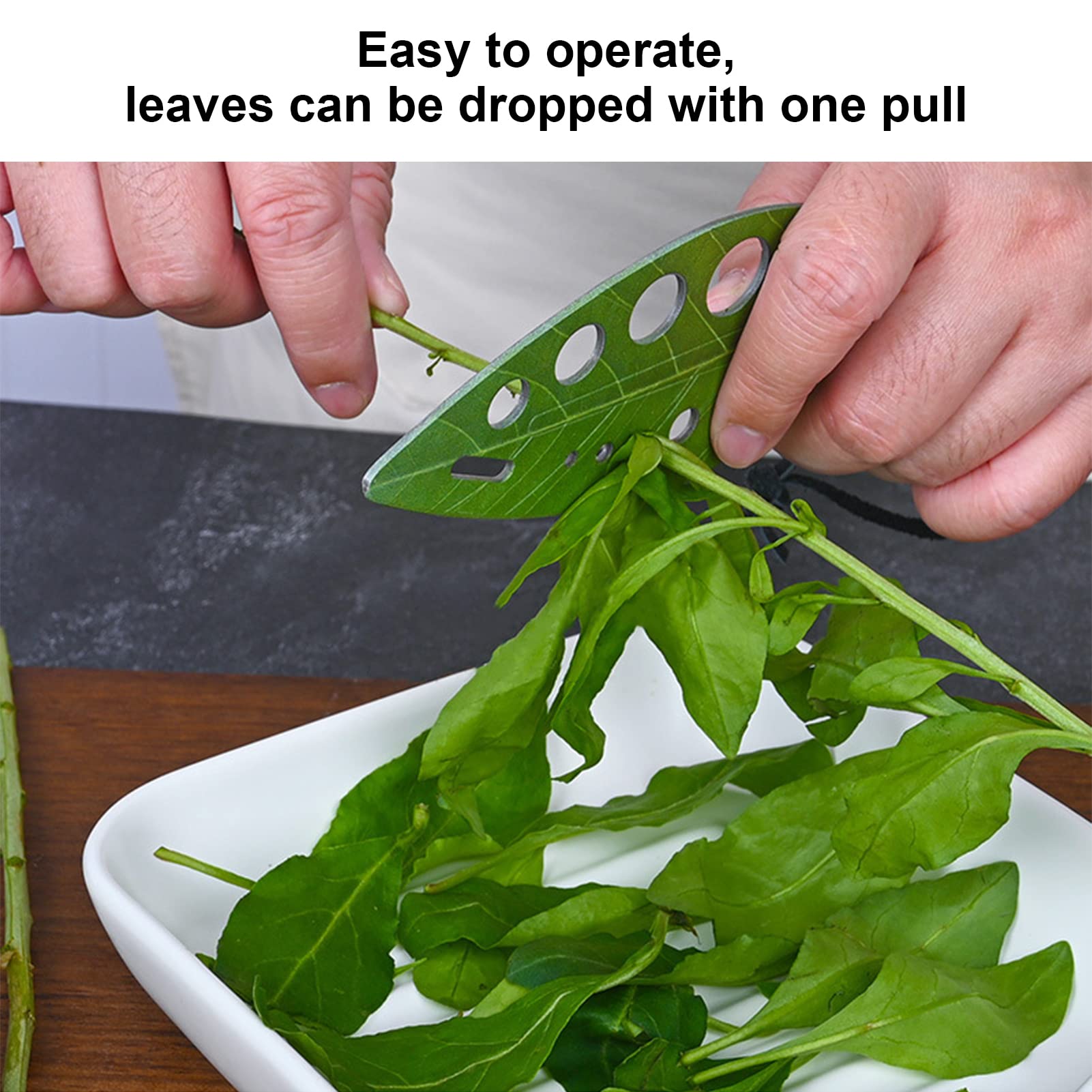 Herb Stripper Tool Stainless Steel, 9 Holes Herb Leaf Zipper Leaf Herb Stripper with 9 holes Leaf Remover Kale stripper Kitchen Tool for Chard Collard Greens Thyme and Rosemary