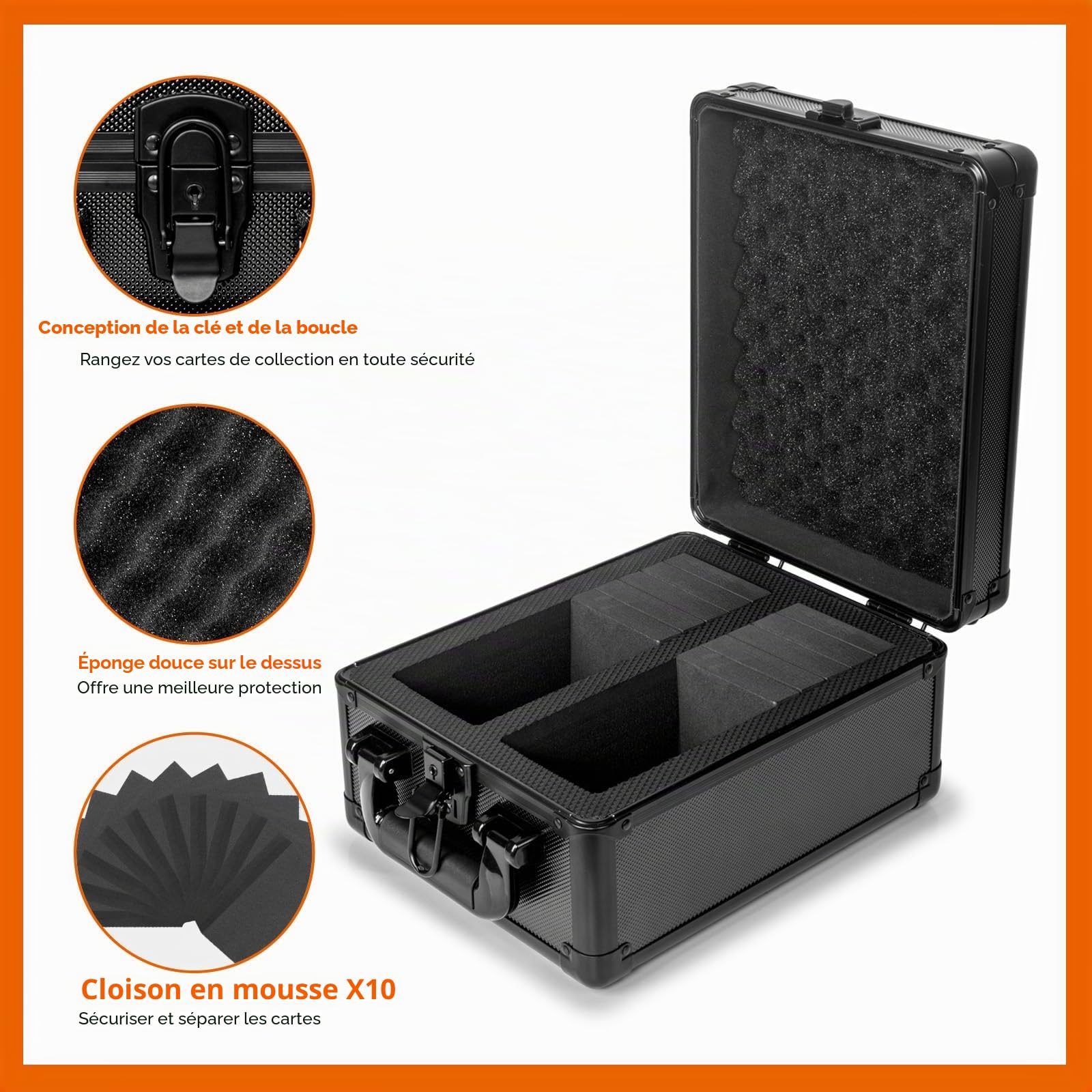 Boîte de Rangement pour Cartes Graduées, Support pour Slabs PSA, Boîte Rigide pour Stockage de Cartes de Collection pour Cartes Sportives, Top Loaders, One Touch - 2 Rangs
