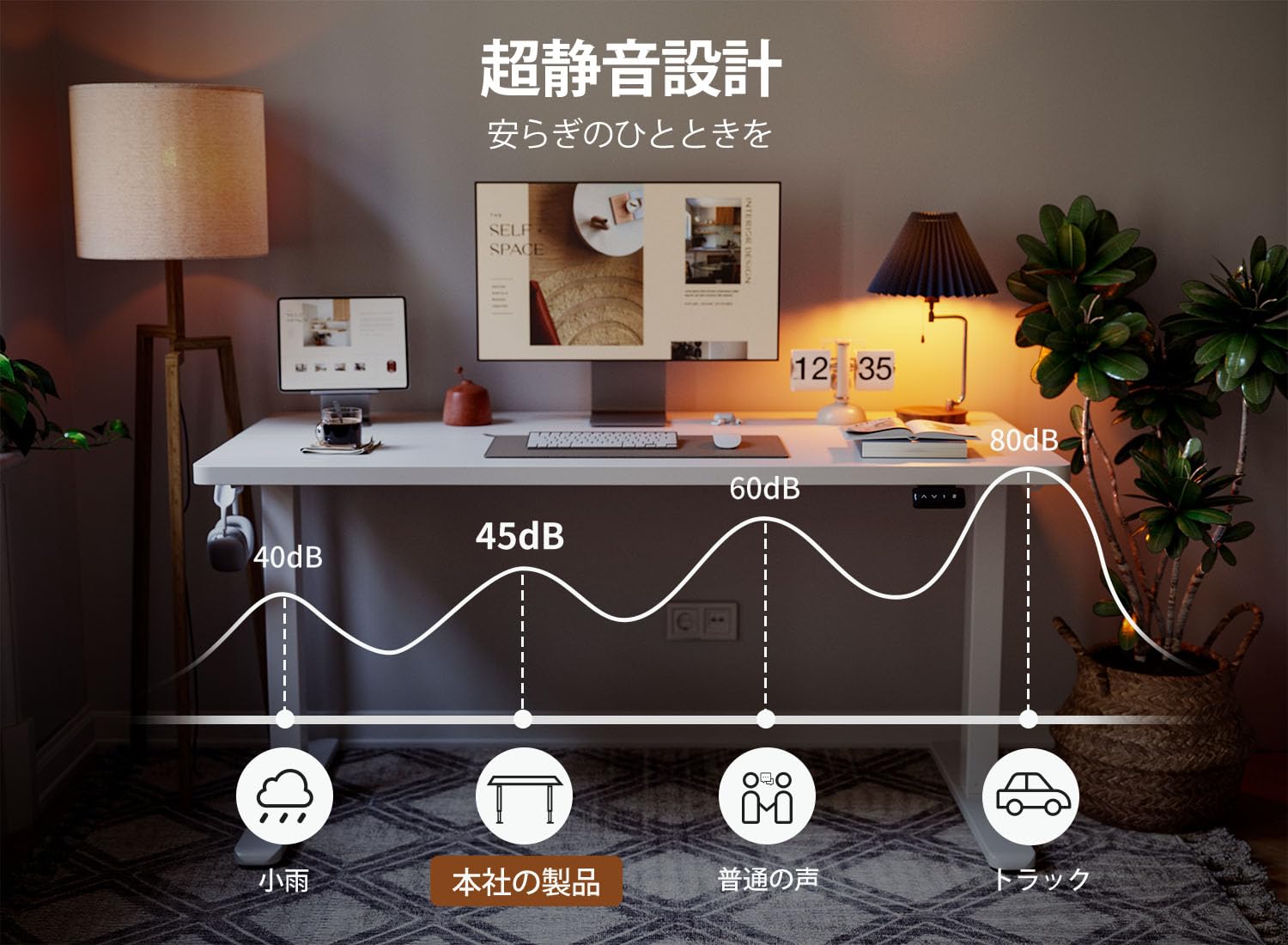 Amazon | Cubicubi 昇降デスク 電動 昇降式テーブル スタンディング