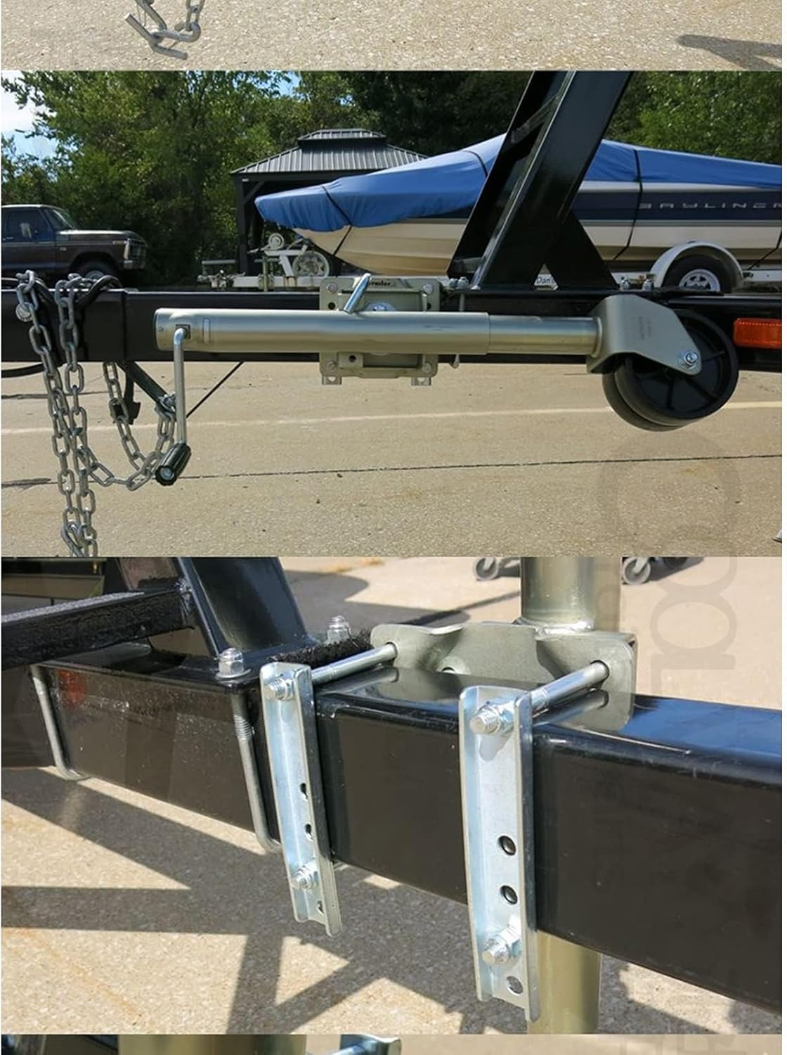 Heavy-Duty Bolt-On Swivel Jack - Lift Swivel Trailer Jack, Trailer Swivel Wheels, Heavy Duty Boat Trailer Jockey Wheel with 15Cm Double Wheels/Lift 25.4Cm/670K