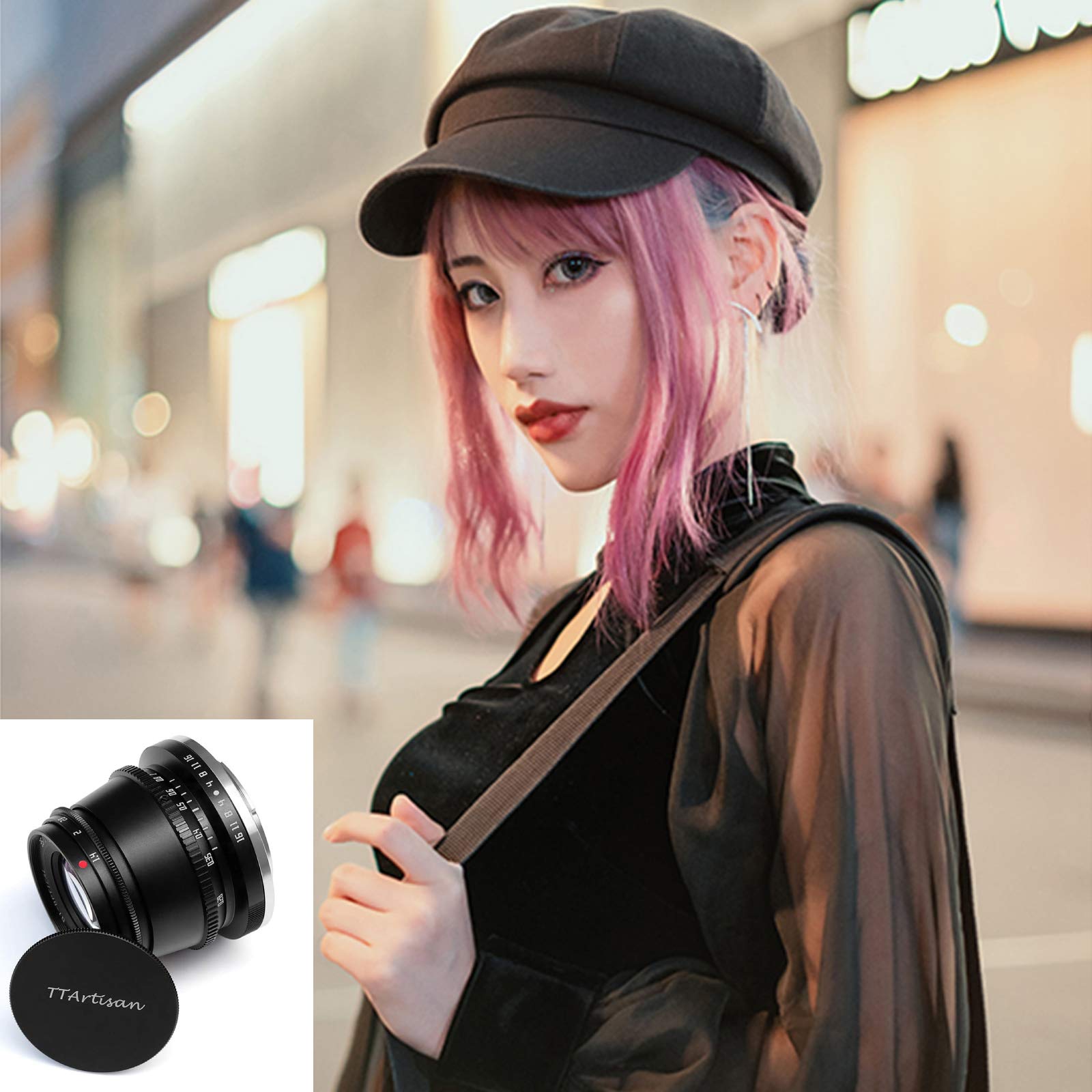 TTArtisan 35 mm F1.4 Lente APS-C para Cámaras con Enfoque Manual para Canon EOS RF Mount EOS R RP R5 R6 (Negro) — view 2