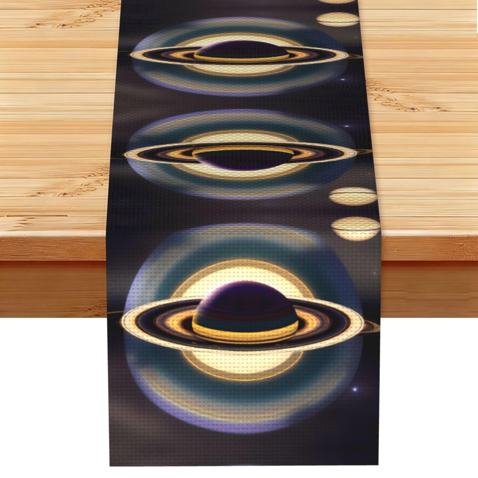 Beautiful Saturn Linen Look Table Runner 13x72-Wrinkle Resistant Farmhouse Style for Dining Table Decor