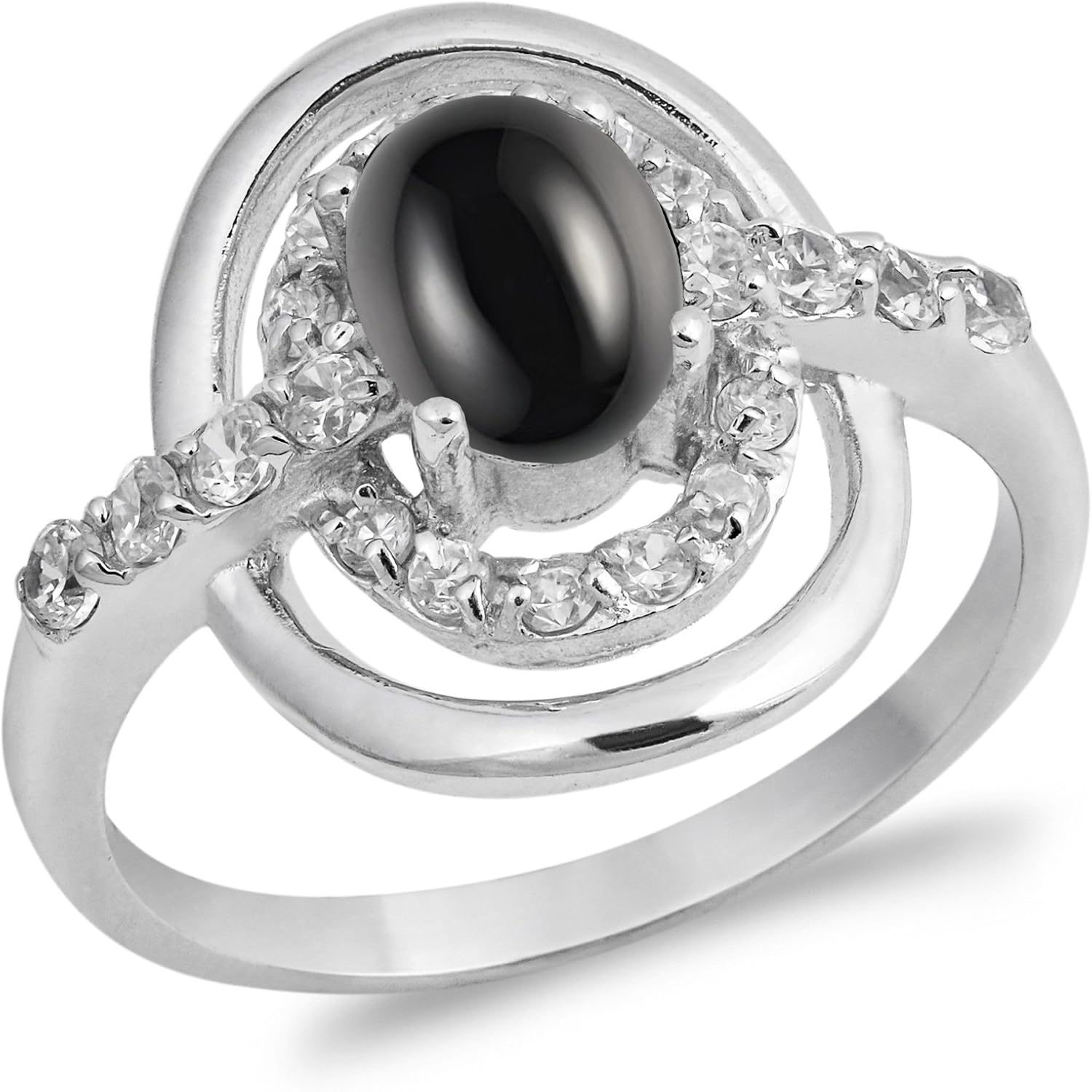 CHOOSE YOUR COLOR Sterling Silver Wedding Halo Ring