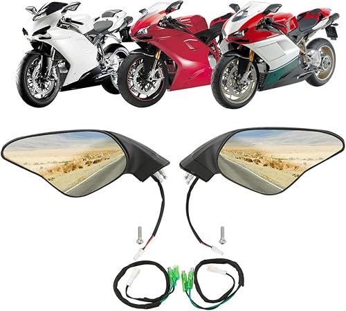 Miniatura 4 de TCT-MOTORPARTS Luz de señal LED para espejo retrovisor compatible con Ducati 848 EVO 2008-2013 1098 1098S 1098R 1198 1198S 1198R 2009-2011