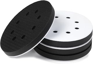 4 Pack Premium Foam Sanding Pads, 5 Inch 8 Holes Hook and Loop Sponge Cushion Buffer Backing Pad, Professional Sponge Sanding Pads and Soft Density Interface Pad for Orbital Sander