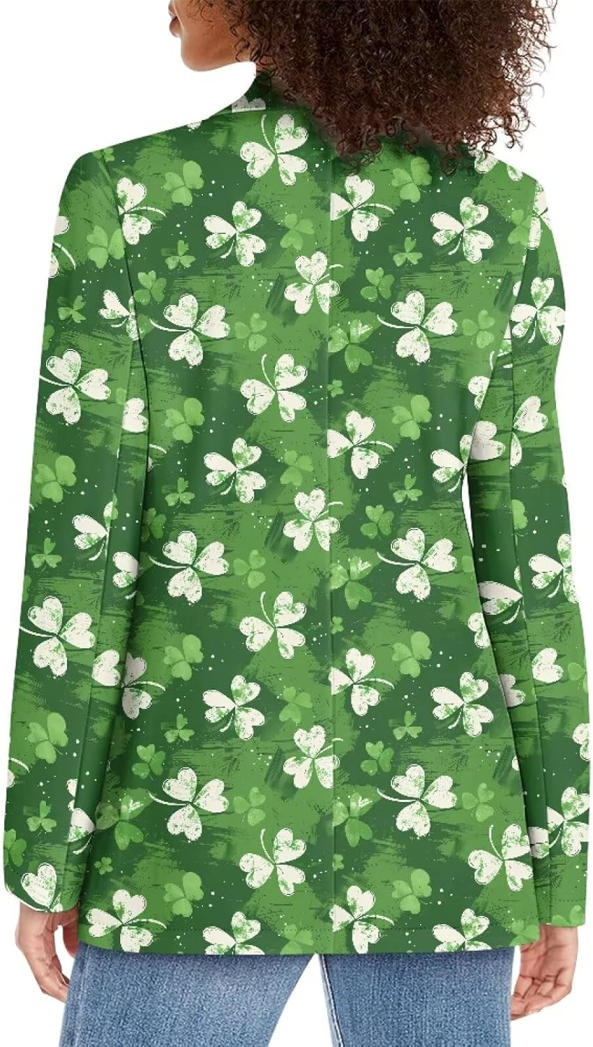 Womens Blazer Notched Lapel One Button Open Front Casual Suit Long Sleeve Work Office Blazer Jacket with Pockets