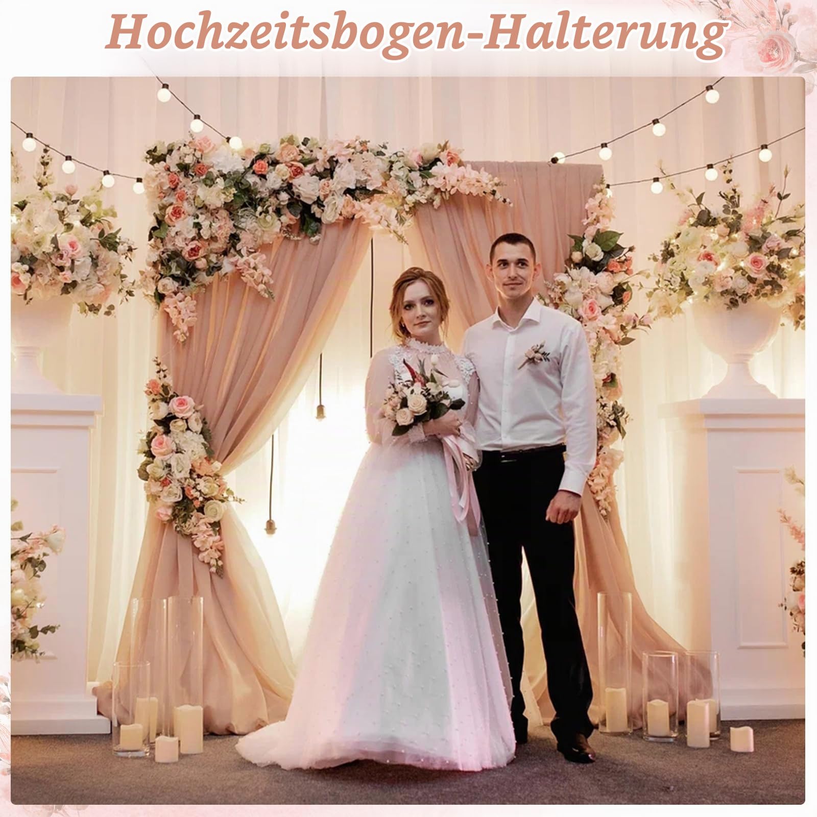 SANLIKE Metall Ballonbogen Kit für Hochzeits Feierdekorationen | Stabiler Metallrahmen, leicht aufzubauen, elegante Festdekoration, geeignet für Hochzeiten und Geburtstage