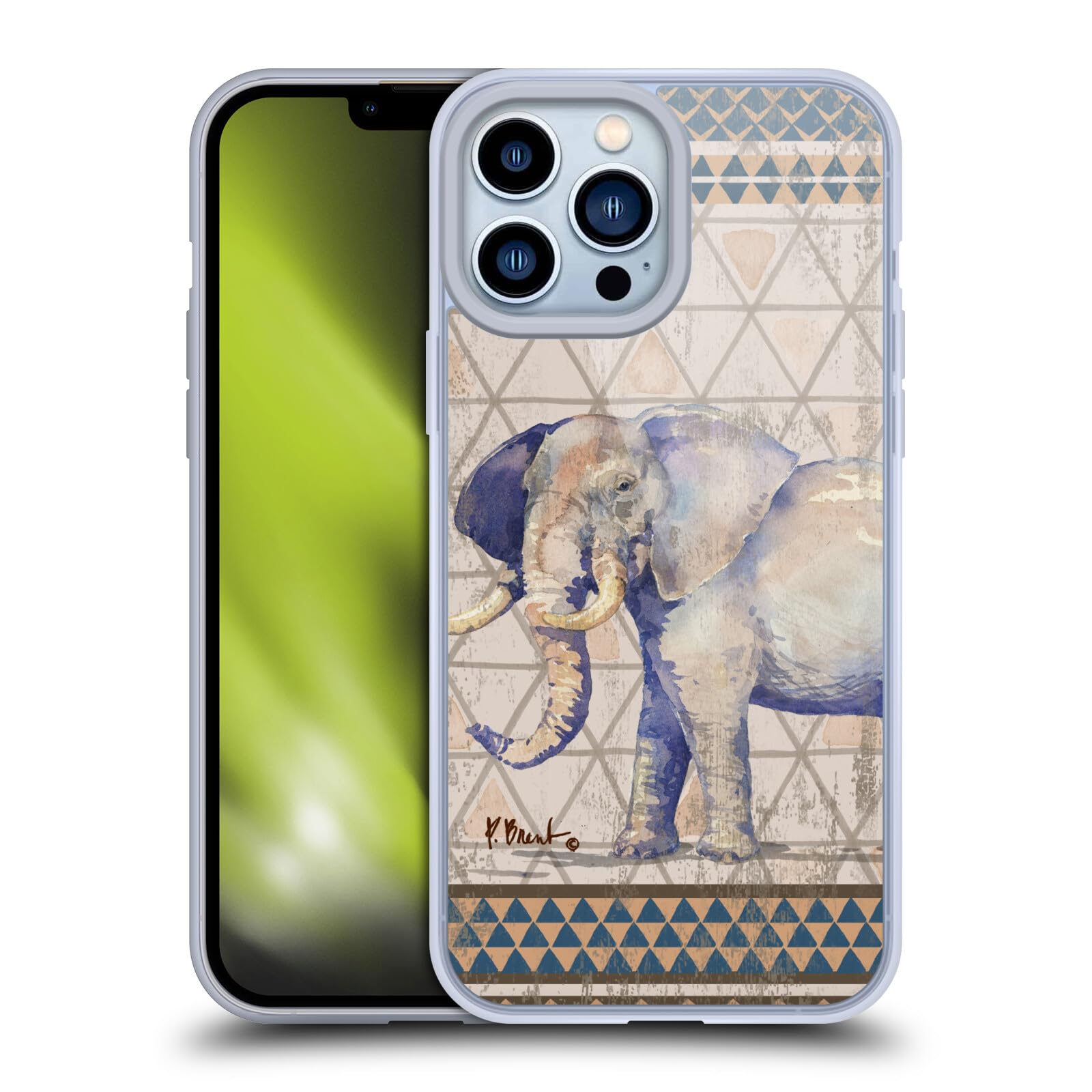 Head Case Designs Officially Licensed Paul Brent Tribal Elephant Animals Soft Gel Case Compatible with Apple iPhone 13 Pro Max and Compatible with MagSafe Accessories