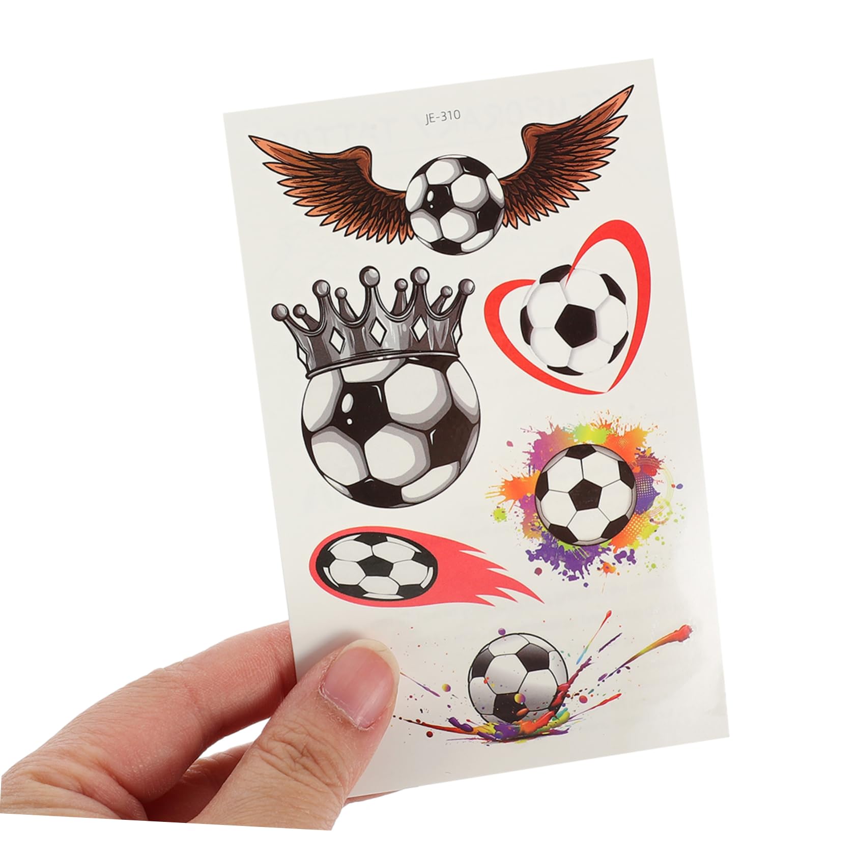 Healvian 5piezas Tatuajes Temporales De Fútbol De Pegatinas De Carácter Divertido Para Fiestas Decoraciones De Cumpleaños y Eventos Deportivos Atractivos y Fáciles De Aplicar