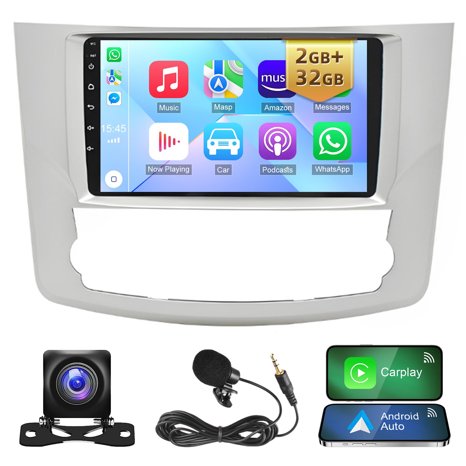 Android Stereo Radio for Toyota Avalon 2011 2012 with Wireless Apple Carplay Android Auto, 9'' Touch Screen Head Unit for Avalon Bluetooth, GPS, WiFi, Mirror Link, FM, SWC, Mic, Backup Cam