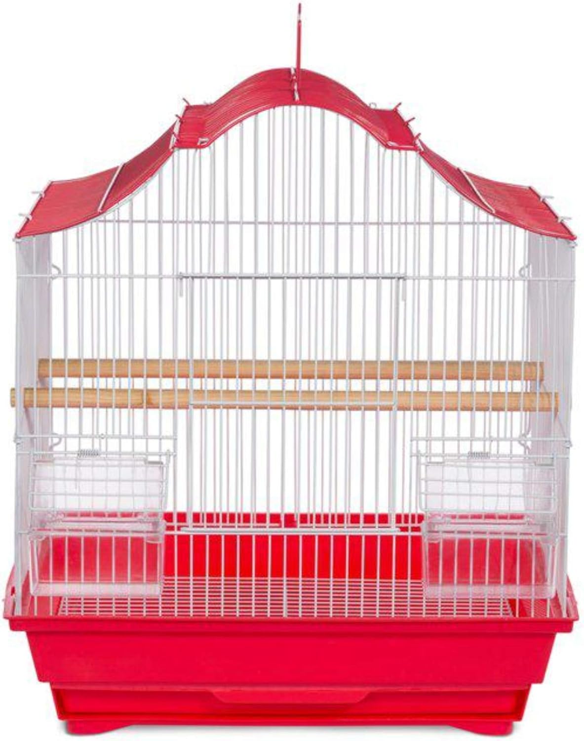 Prevue Pet Soho Crown Top Roof Bird Cage - Red & White - SP41613R/W