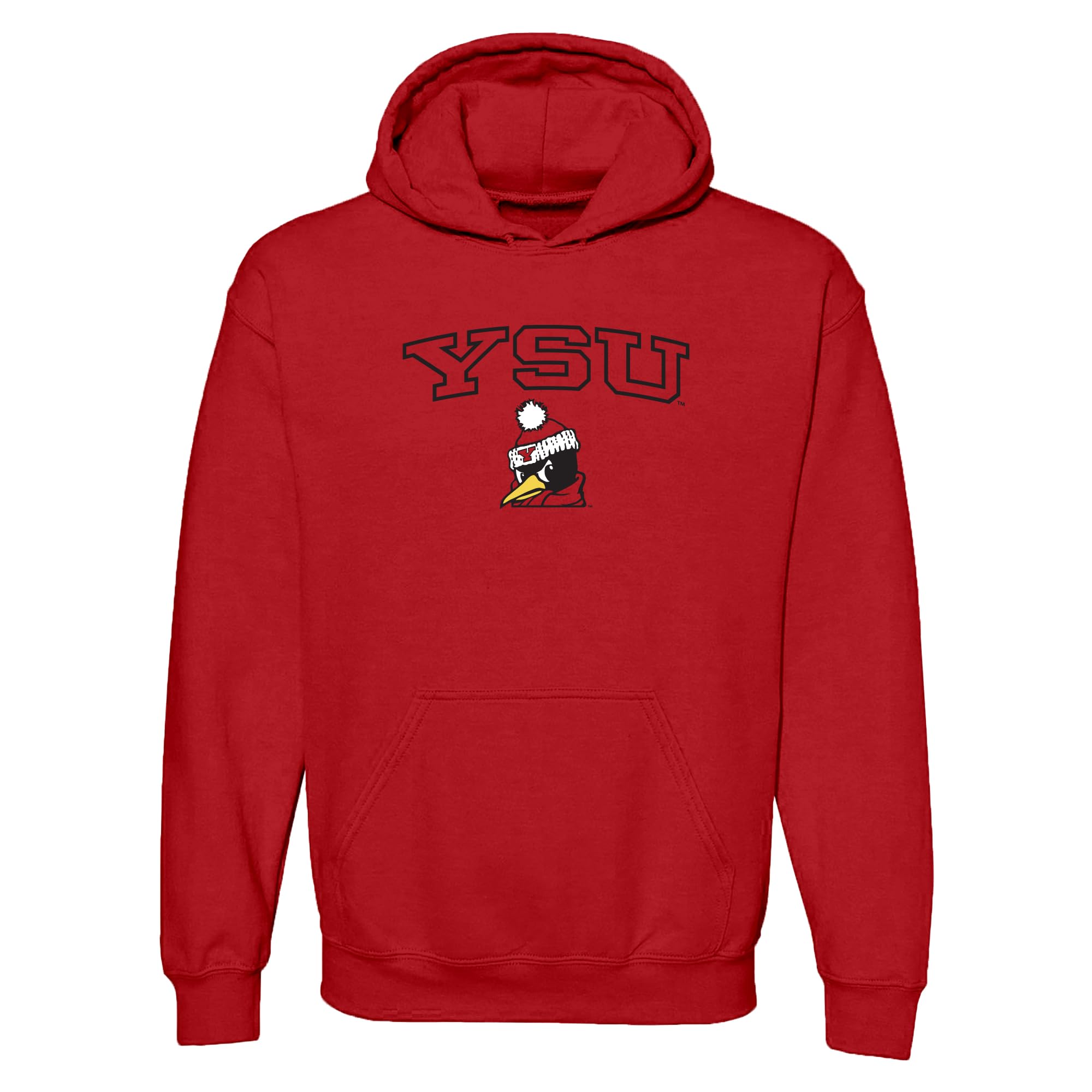UGP Campus Apparel NCAA Officially licensed College - University Team Color Arch Logo Hoodie, Youngstown Penguins Red, Large โ image 1