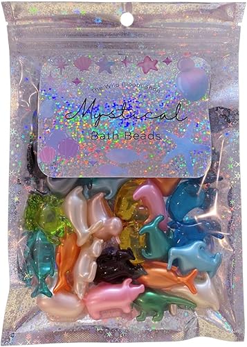 The Wild Bloom Shop - Cápsulas perfumadas de perlas de aceite de baño, paquete variado de 32 piezas de animales mixtos a granel. Disolución