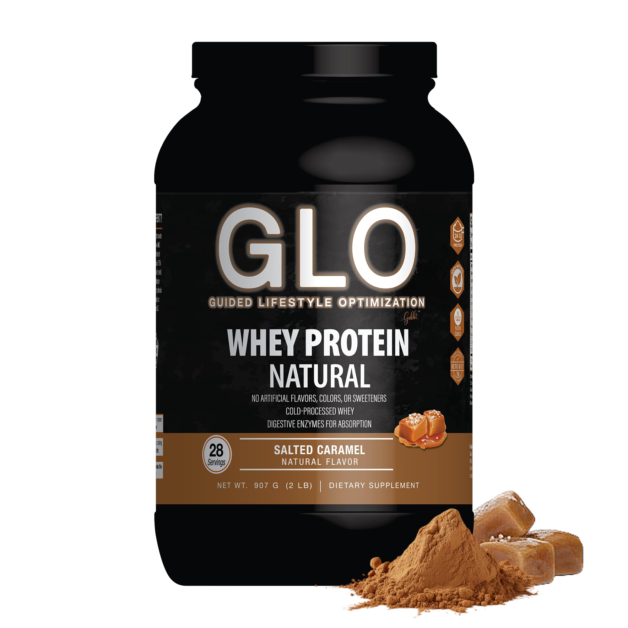 GLO Whey Protein sabor caramelo salgado, 28 porções