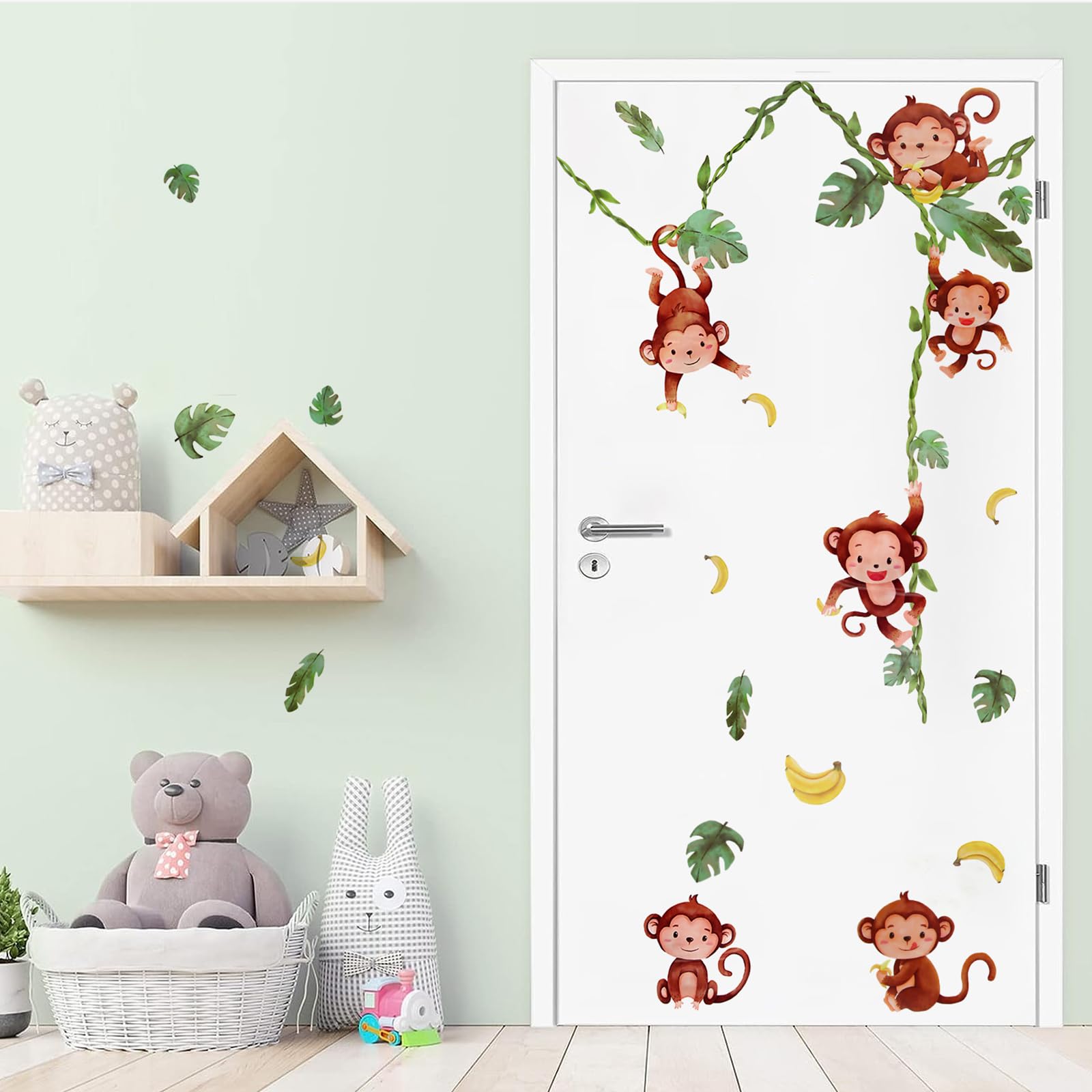 wondever Stickers Muraux Animaux de la Jungle Autocollants Muraux Mural